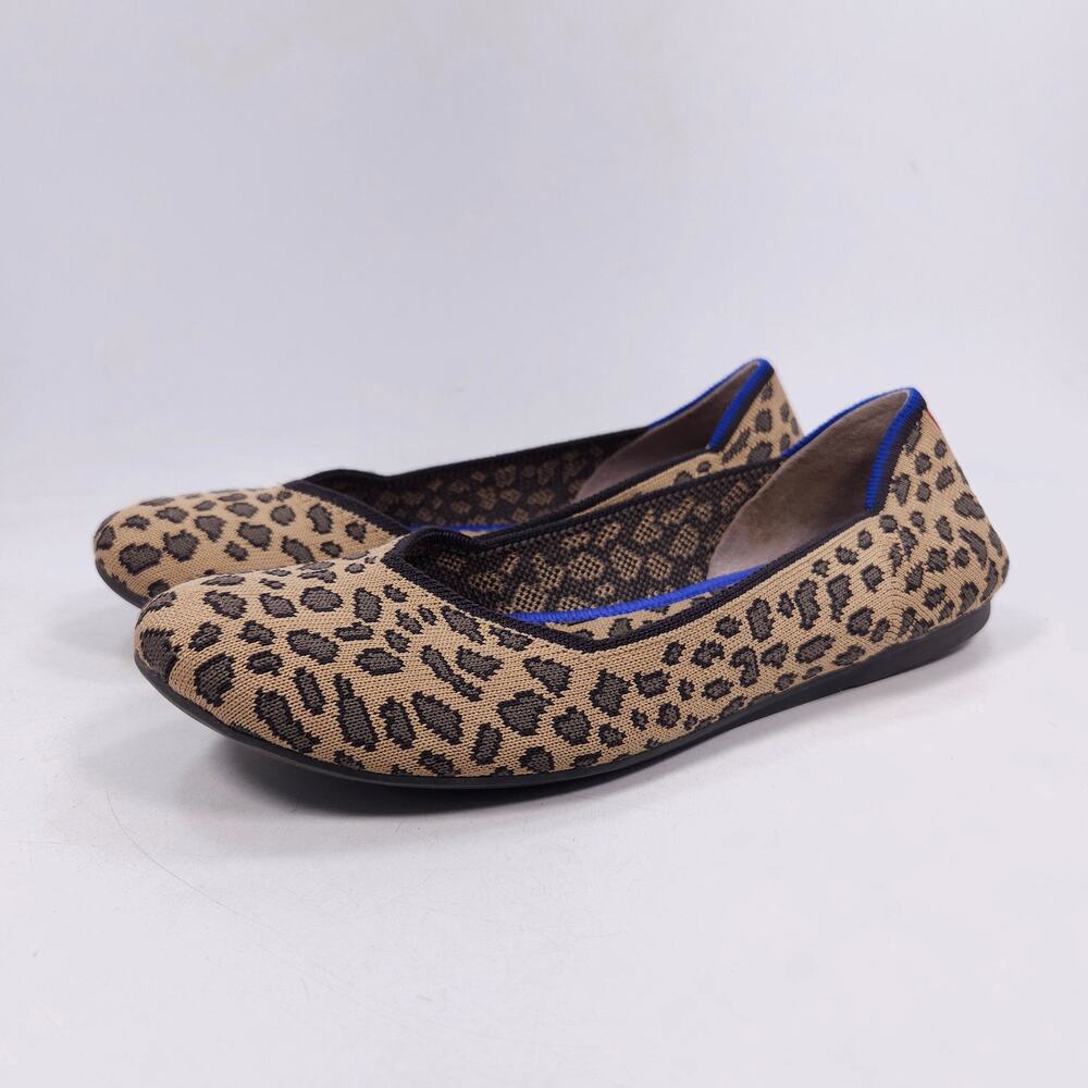 Leopard Print Ballet Flats - Tan & Black